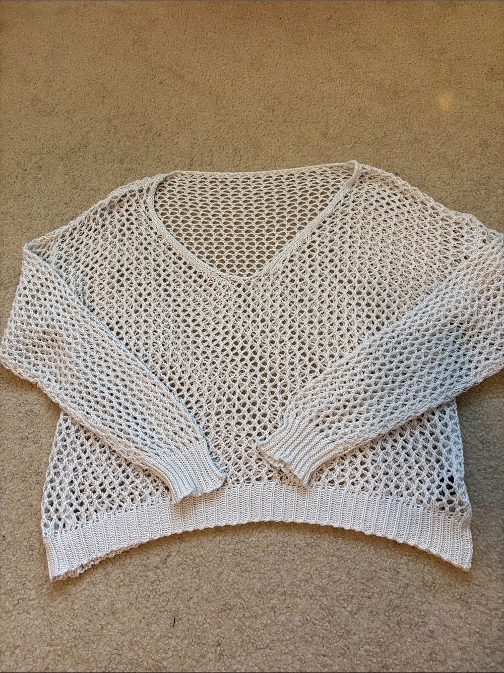 Off white Open-Knit Women's Sweater